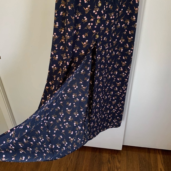 Dark blue and pink floral maxi dress - Picture 3 of 5